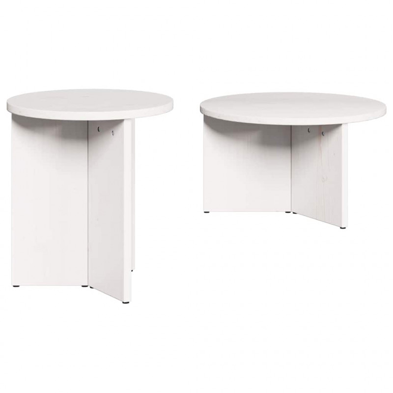 Stolik kawowy 2 pcs Biały Lite drewno sosnowe