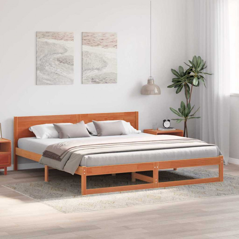 Ramka łóżka Woskowy Brąz 180 x 200 cm Lite drewno sosnowe