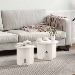 Stolik kawowy 2 pcs Biały Lite drewno sosnowe