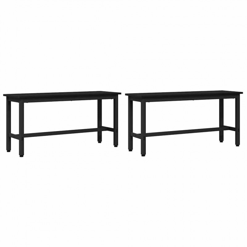 Ławka jadalniana 2 pcs Czarny Dąb 100 x 32,5 x 48,5 cm