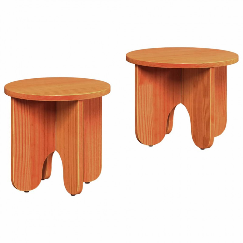 Stolik kawowy 2 pcs Woskowy Brąz Lite drewno sosnowe