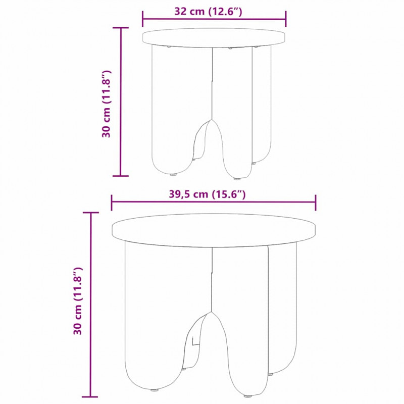 Stolik kawowy 2 pcs Woskowy Brąz Lite drewno sosnowe