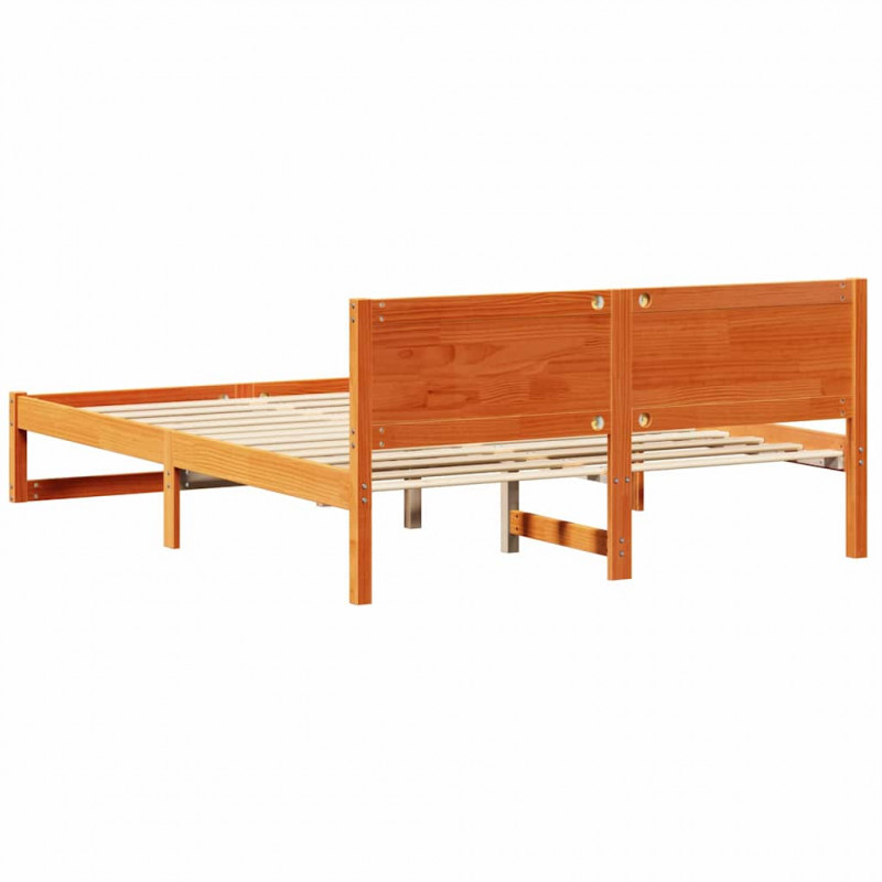 Ramka łóżka Woskowy Brąz 160 x 200 cm Lite drewno sosnowe