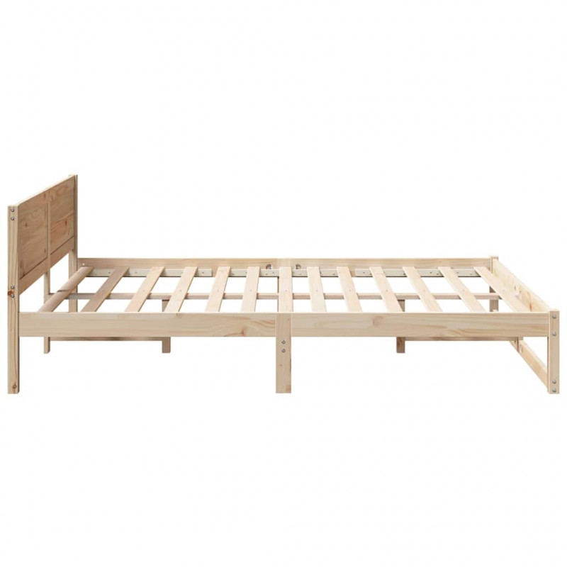 Ramka łóżka Naturalny 150 x 200 cm Lite drewno sosnowe