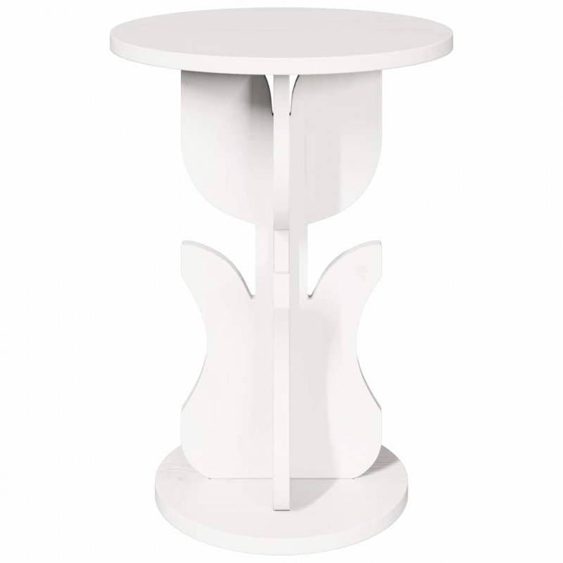 Stolik kawowy Biały 39,5 x 39,5 x 53,5 cm Lite drewno sosnowe