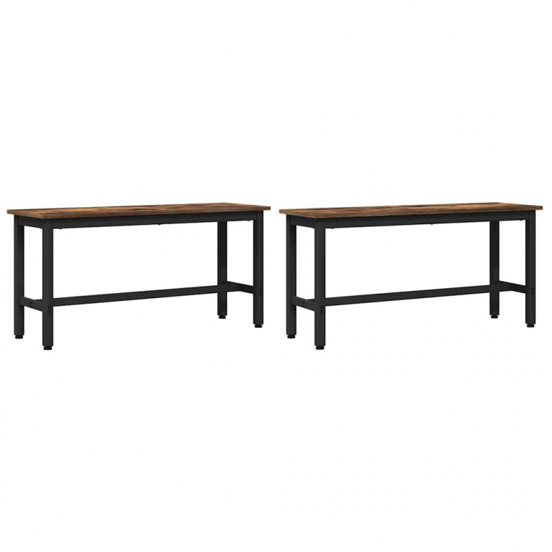 Ławka jadalniana 2 pcs Dąb wędzony 100 x 32,5 x 48,5 cm