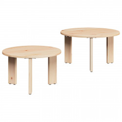 Stolik kawowy 2 pcs Naturalny Lite drewno sosnowe