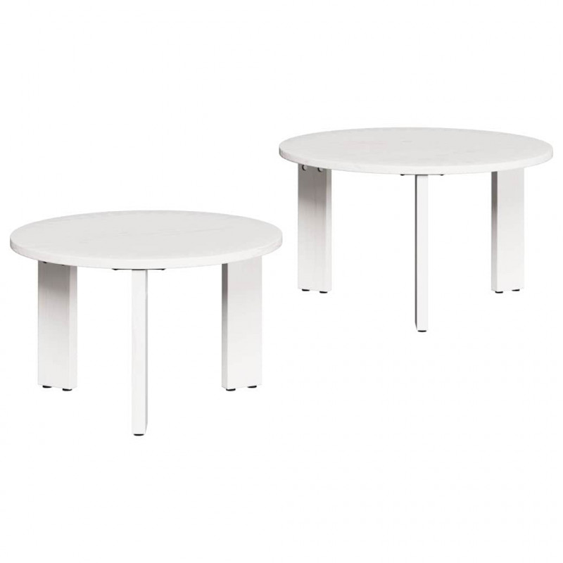 Stolik kawowy 2 pcs Biały Lite drewno sosnowe
