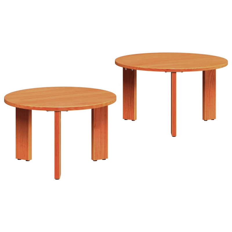 Stolik kawowy 2 pcs Woskowy Brąz Lite drewno sosnowe