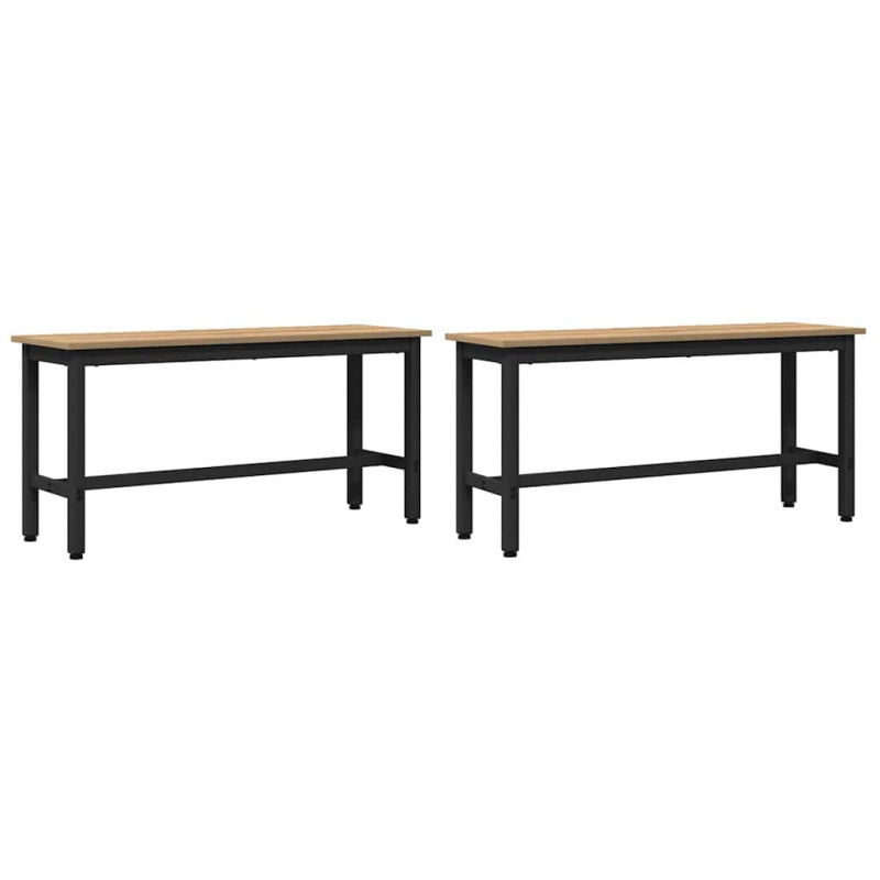 Ławka jadalniana 2 pcs Dąb rzemieślniczy 100 x 32,5 x 48,5 cm
