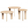 Stolik kawowy 3 pcs Naturalny Lite drewno sosnowe
