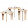 Stolik kawowy 3 pcs Naturalny Lite drewno sosnowe