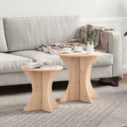 Stolik kawowy 2 pcs Naturalny Lite drewno sosnowe