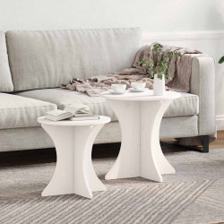 Stolik kawowy 2 pcs Biały Lite drewno sosnowe