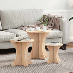 Stolik kawowy 3 pcs Naturalny