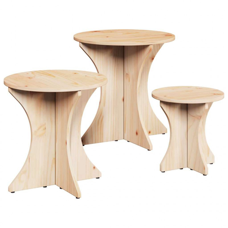 Stolik kawowy 3 pcs Naturalny