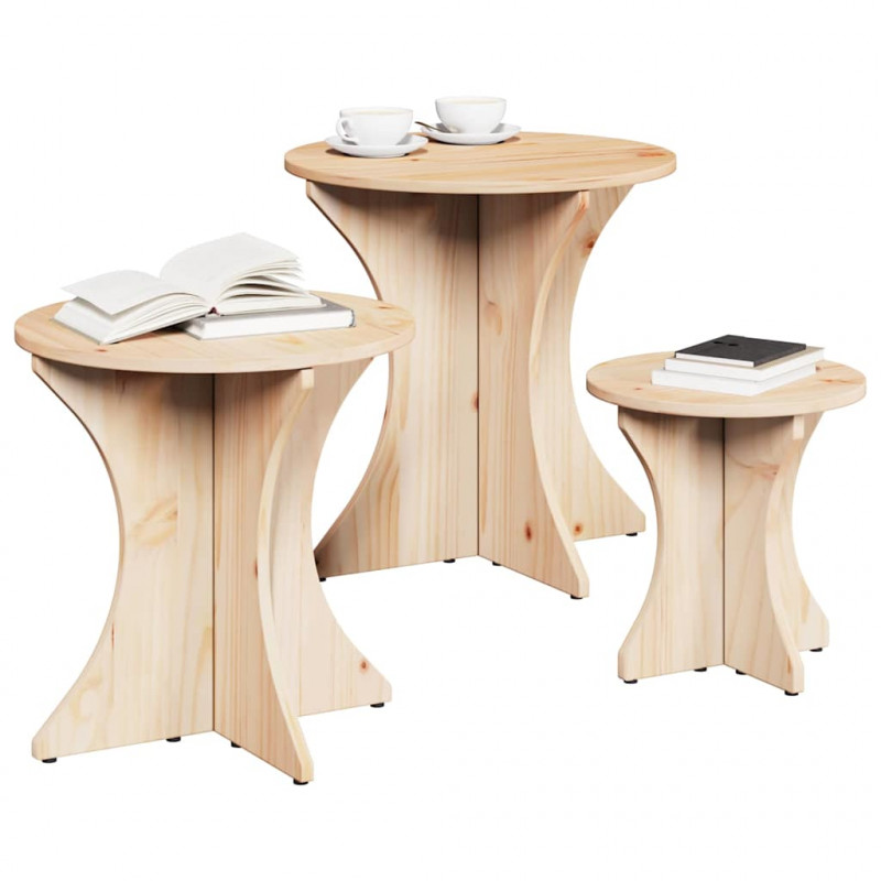 Stolik kawowy 3 pcs Naturalny