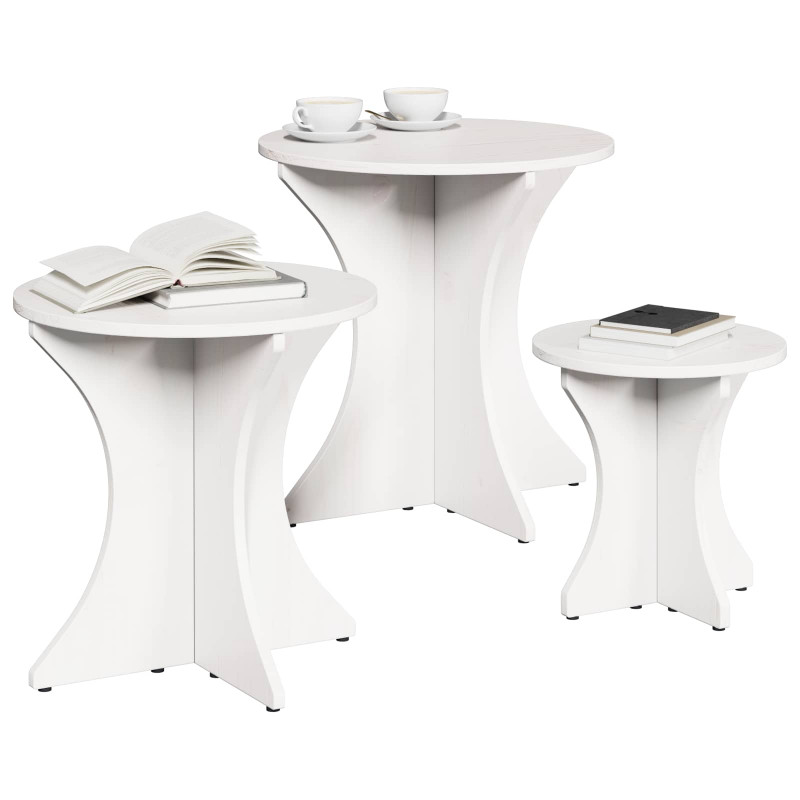 Stolik kawowy 3 pcs Biały