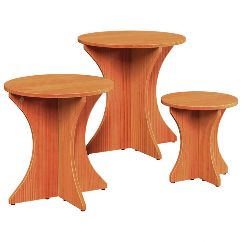 Stolik kawowy 3 pcs Woskowy Brąz
