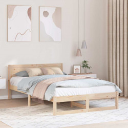 Ramka łóżka Naturalny 135 x 190 cm Lite drewno sosnowe