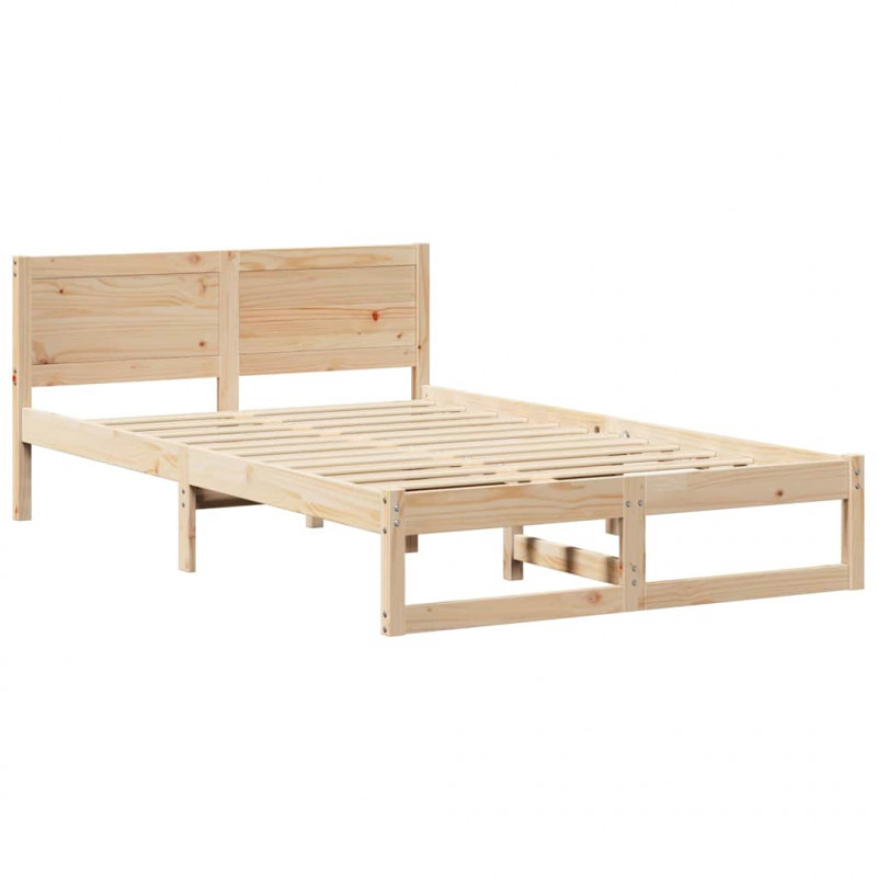 Ramka łóżka Naturalny 120 x 190 cm Lite drewno sosnowe