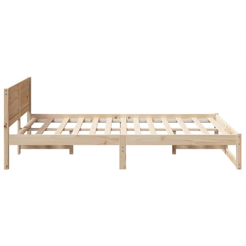 Ramka łóżka Naturalny 120 x 190 cm Lite drewno sosnowe