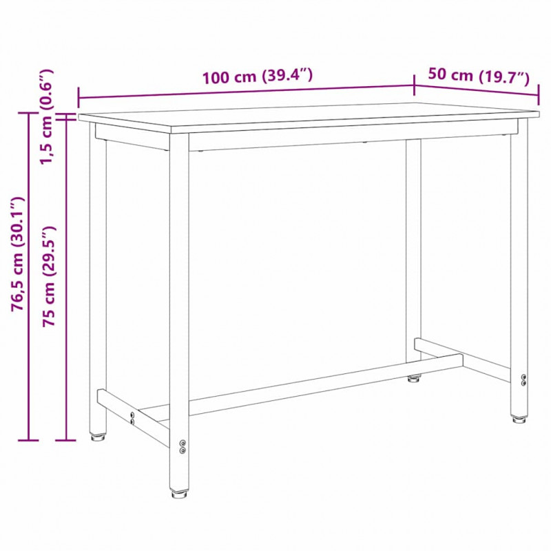stół Stare drewno 100 x 50 x 76,5 cm Drewno inżynieryjne i stal