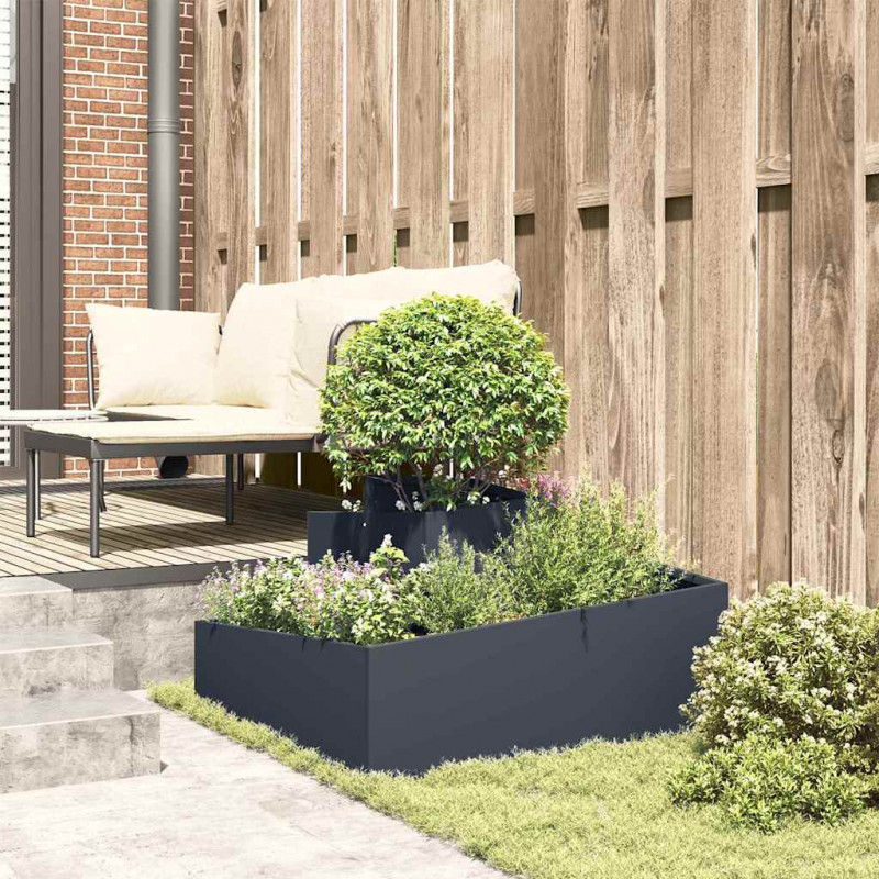 Doniczka ogrodowa Antracyt 80 x 80 x 50 cm Stal zimnogięta