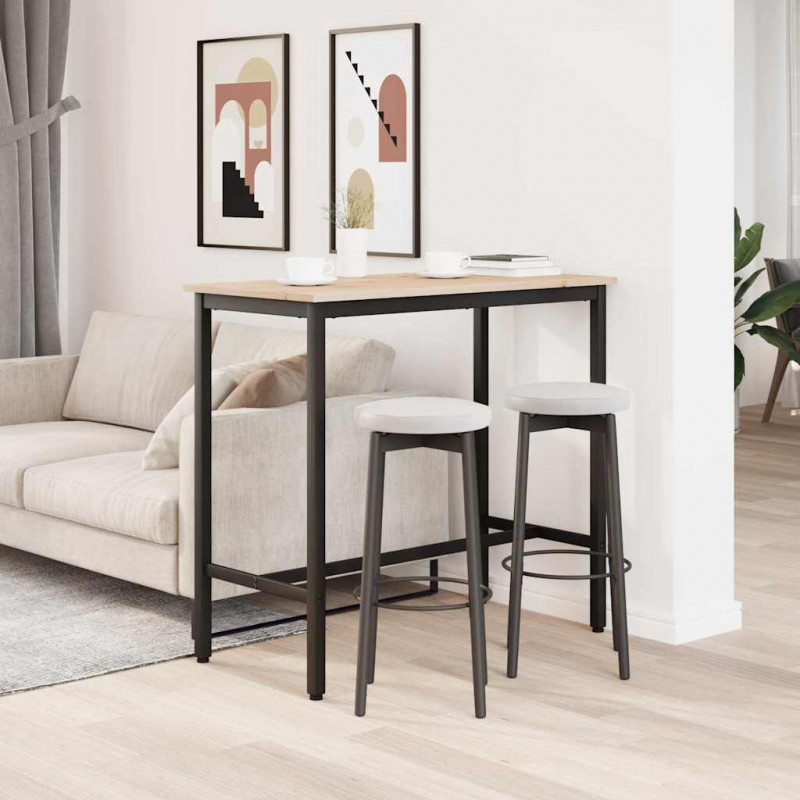 stół Naturalny 100 x 50 x 91 cm Drewno inżynieryjne i stal