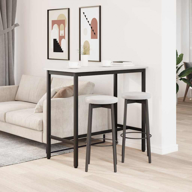 stół Biały 100 x 50 x 91 cm Drewno inżynieryjne i stal