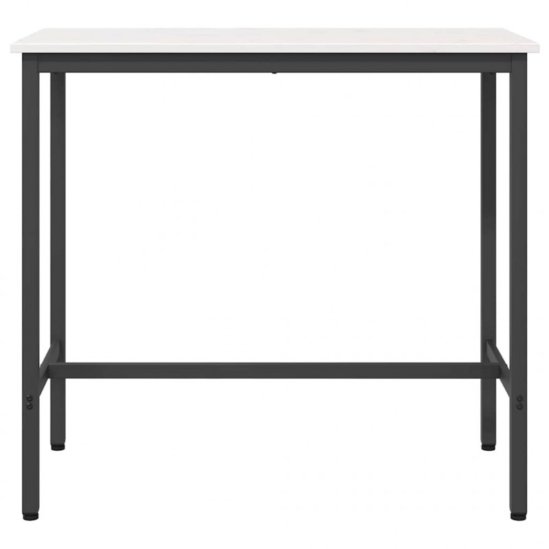 stół Biały 100 x 50 x 91 cm Drewno inżynieryjne i stal