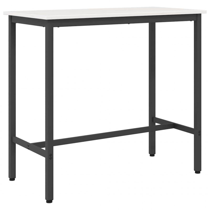 stół Biały 100 x 50 x 91 cm Drewno inżynieryjne i stal