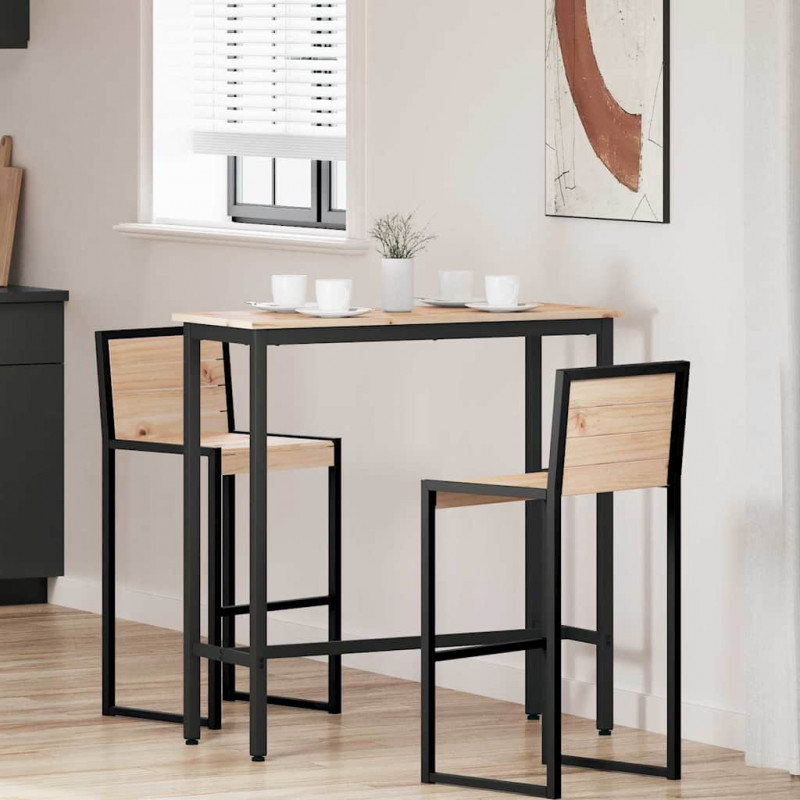 stół Naturalny 100 x 40 x 101 cm Drewno inżynieryjne i stal