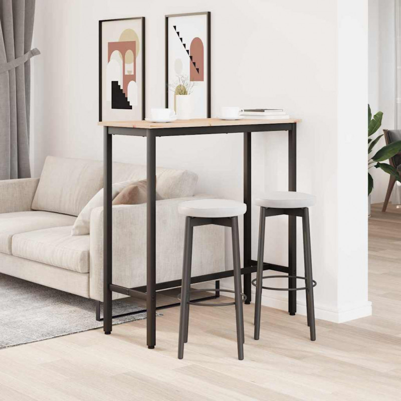 stół Naturalny 100 x 40 x 101 cm Drewno inżynieryjne i stal