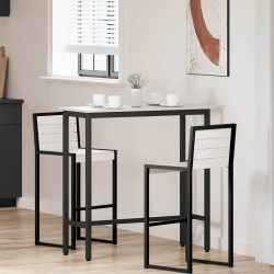 stół Biały 100 x 40 x 101 cm Drewno inżynieryjne i stal