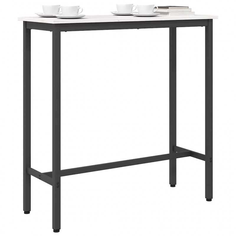 stół Biały 100 x 40 x 101 cm Drewno inżynieryjne i stal