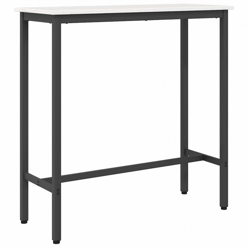 stół Biały 100 x 40 x 101 cm Drewno inżynieryjne i stal