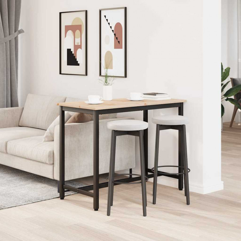 stół Naturalny 100 x 50 x 77 cm Drewno inżynieryjne i stal