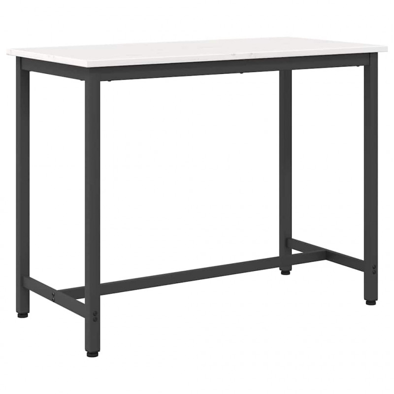 stół Biały 100 x 50 x 77 cm Drewno inżynieryjne i stal