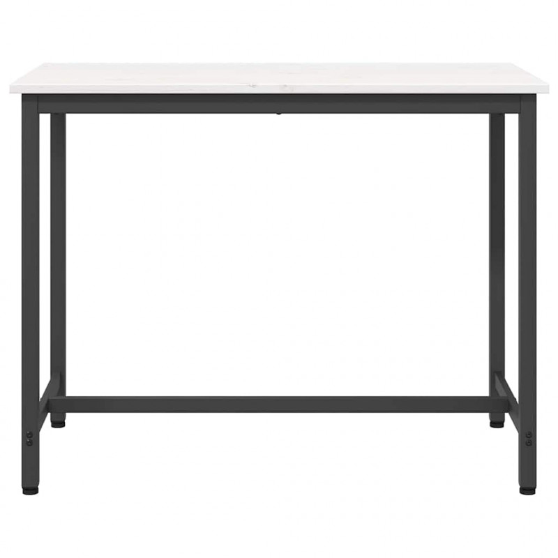 stół Biały 100 x 50 x 77 cm Drewno inżynieryjne i stal