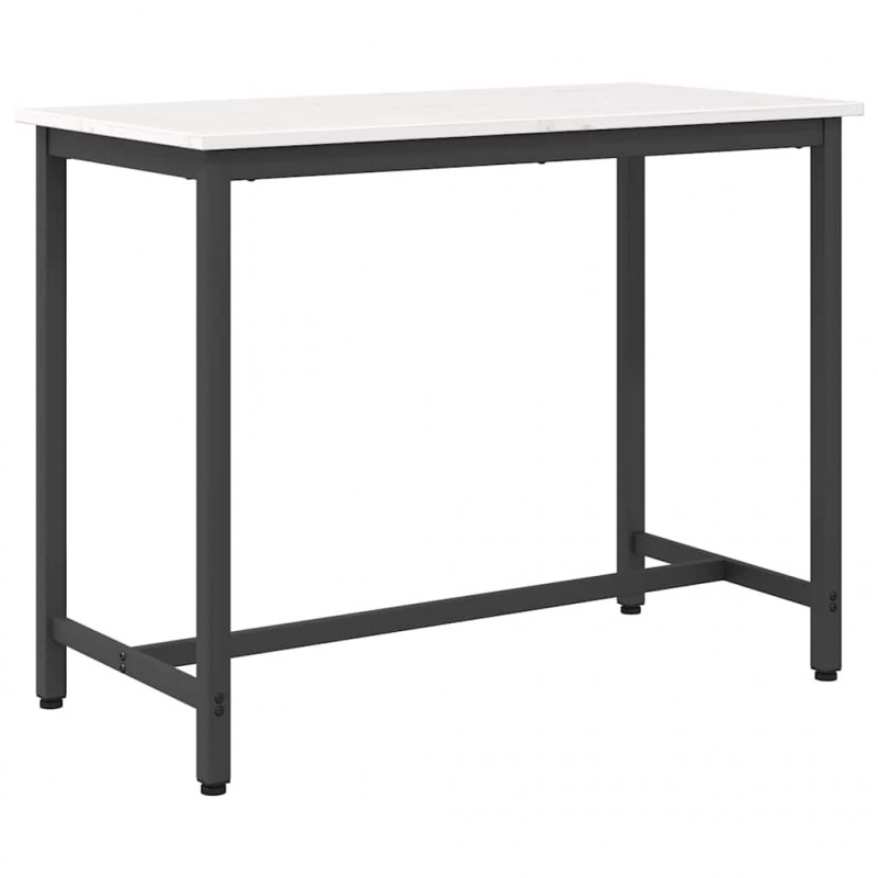 stół Biały 100 x 50 x 77 cm Drewno inżynieryjne i stal