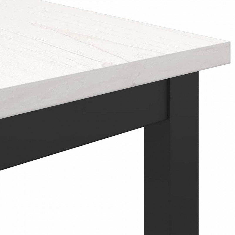 stół Biały 100 x 50 x 77 cm Drewno inżynieryjne i stal