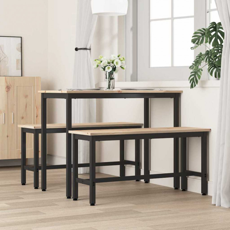 Ławka jadalniana Naturalny 100 x 32,5 x 49 cm
