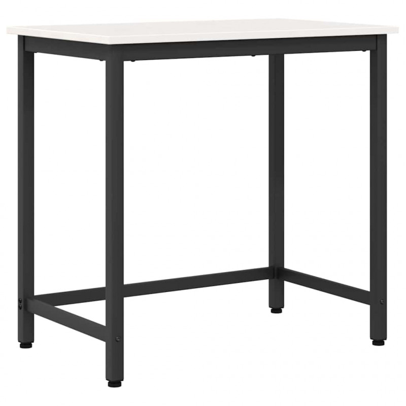 stół Biały 80 x 50 x 77 cm Drewno inżynieryjne i stal