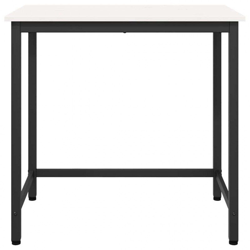 stół Biały 80 x 50 x 77 cm Drewno inżynieryjne i stal