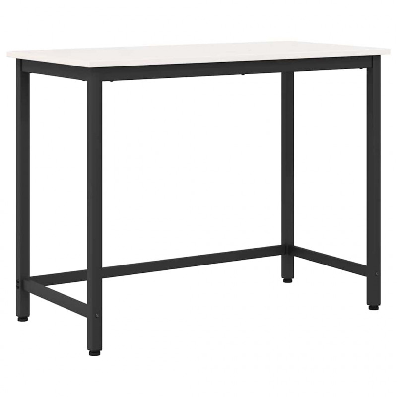stół Biały 100 x 50 x 77 cm Drewno inżynieryjne i stal