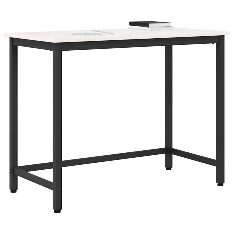 stół Biały 100 x 50 x 77 cm Drewno inżynieryjne i stal
