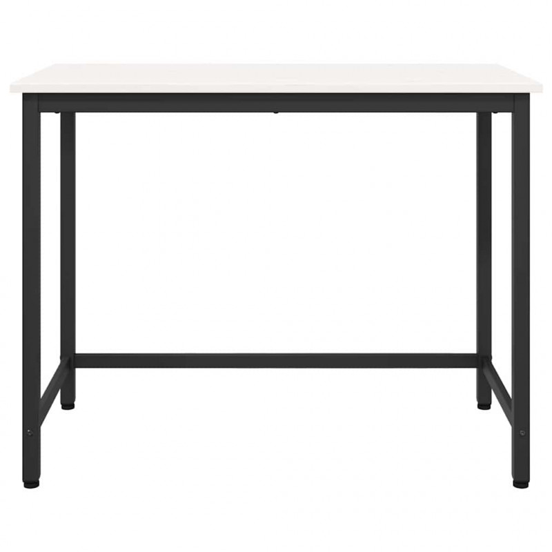 stół Biały 100 x 50 x 77 cm Drewno inżynieryjne i stal