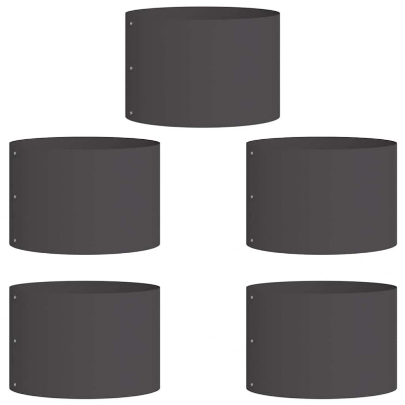 Pierścień doniczki 5 pcs Czarny 30 x 30 x 20 cm Stal zimnogięta
