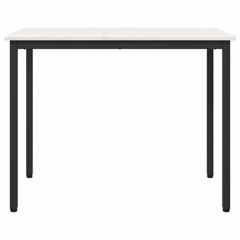 stół Biały 100 x 50 x 77 cm Drewno inżynieryjne i stal
